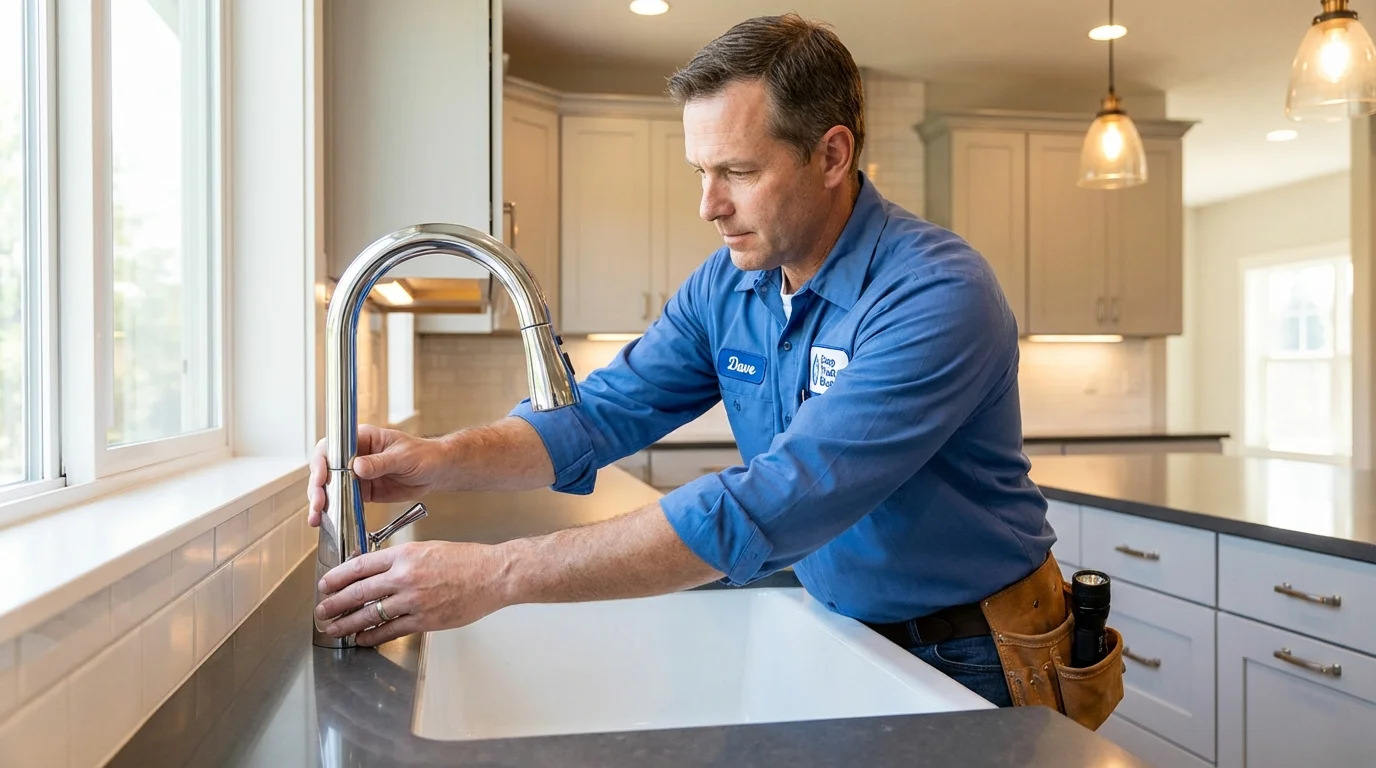Kitchen faucet installation by Johns Plumbing LLC in Round Lake