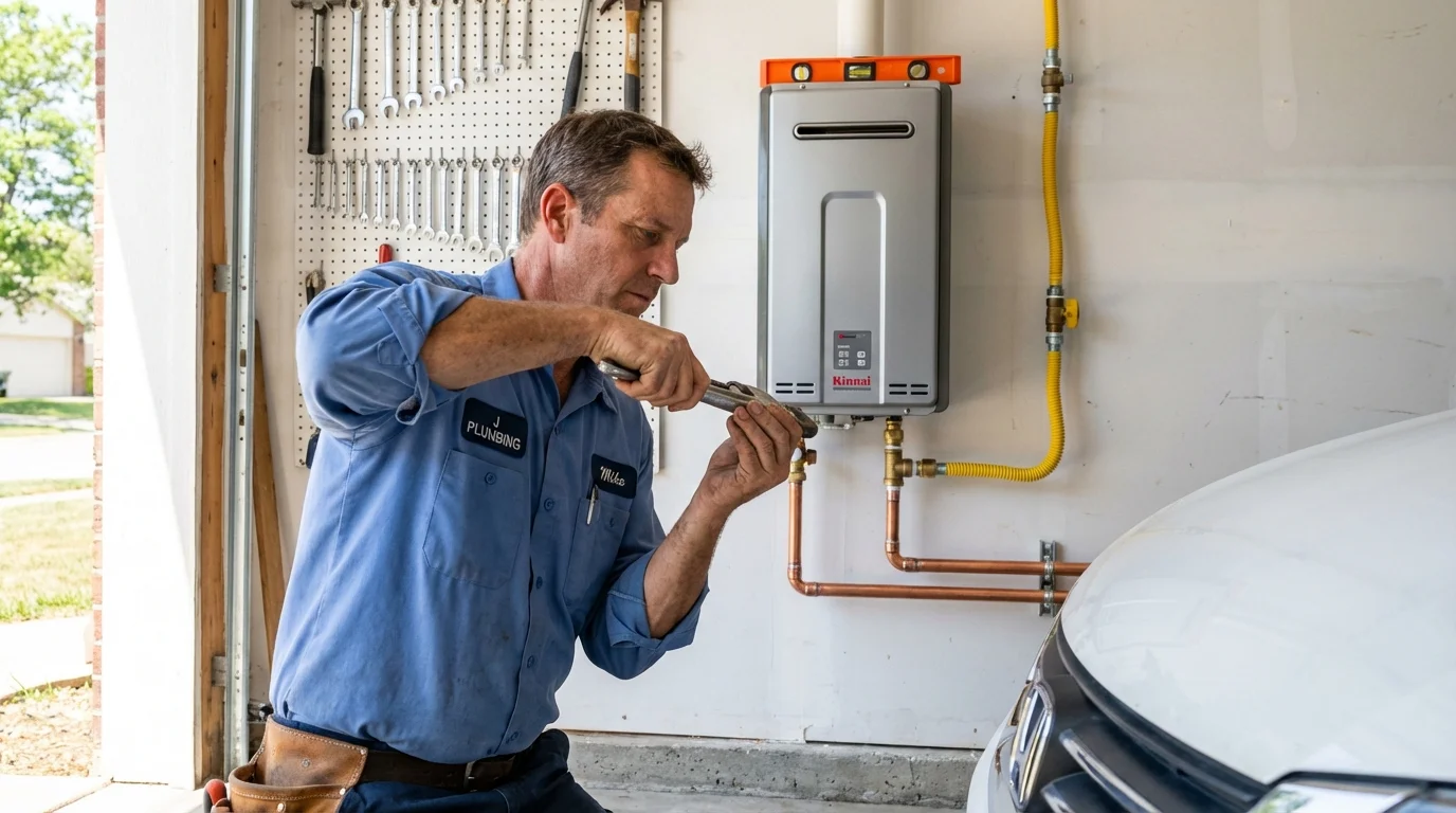 Tankless water heater installation by a Johns Plumbing LLC plumber in Round Lake